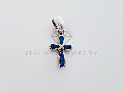 Dije Religioso - 105152 - Dije Cruz Turquesa Plata .925