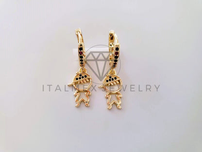 Arete de Lujo - 104628 - Huggie Niño CZ Color Oro Laminado 18K