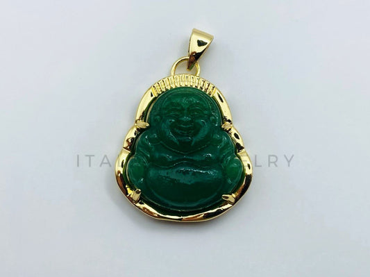 Dije de Lujo - 105722 - Dije Buddha Jade Verde Oro Laminado 18K