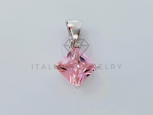 Dije No Religioso - 104996 - Dije de Princesa Circonia Rosa en Plata Fina .925