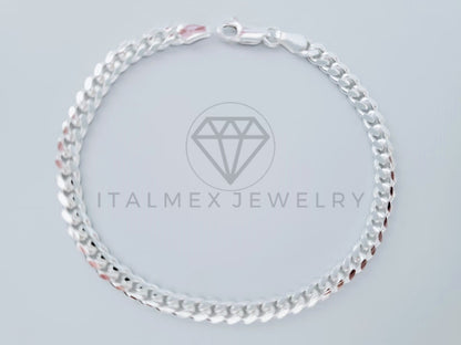 Pulsera de Lujo - 104838 - Diseño Cubana Miami 4mm/7 Pulgadas Plata Fina .925