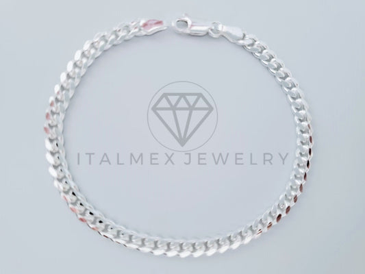 Pulsera de Lujo - 104838 - Diseño Cubana Miami 4mm/7 Pulgadas Plata Fina .925