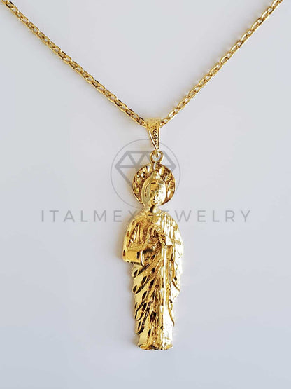 Dije Religioso - 100483.100484 - San Judas Tadeo Tamaño Extra Grande Oro Laminado 18K