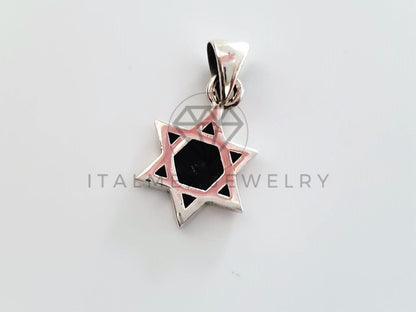 Dije Religioso - 104285 - Dije de Estrella de David en Plata Fina .925