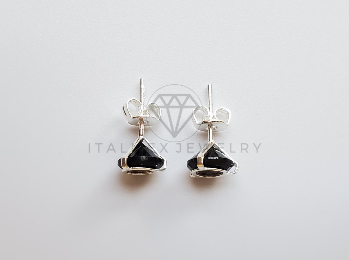 Broquel de Lujo - 101714 - Ilusión 7mm CZ Negra Plata .925