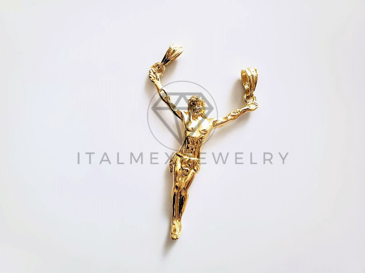Dije Religioso - 104195 -  Cristo Clásico Grande Oro Laminado 18K