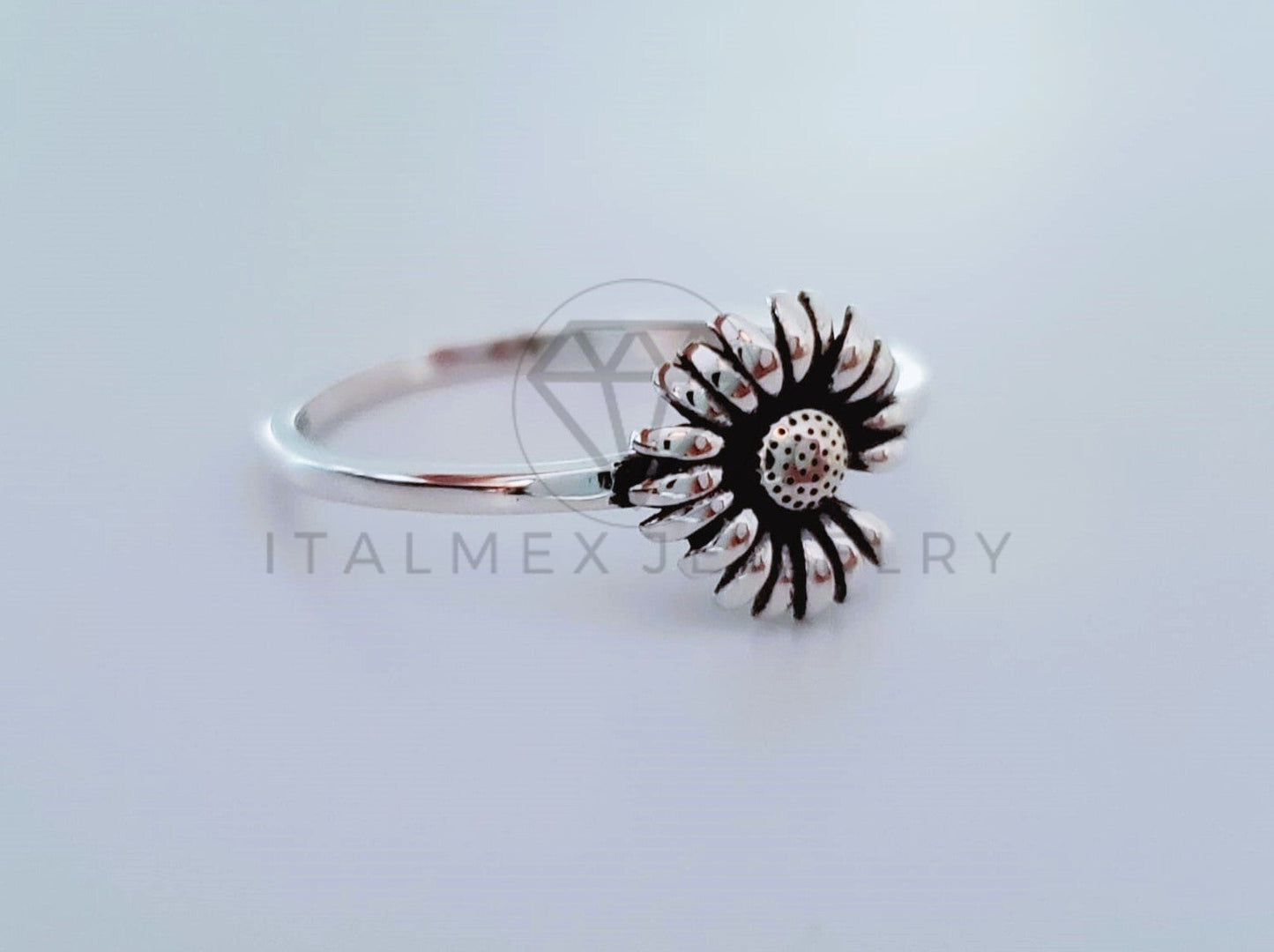 Anillo de Dama - 105046 - Anillo de Girasol Plata .925