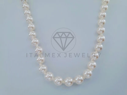 Collar de Lujo - 104974 - Estilo Perla de Rio 6mm Plata Fina .925