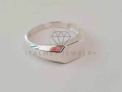 Anillo de Caballero - 104789 - Anillo Elegante Placa Lisa Plata .925
