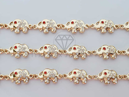 Pulsera de Lujo - 100191 - Diseño Elefante CZ Clara Oro Laminado 18K
