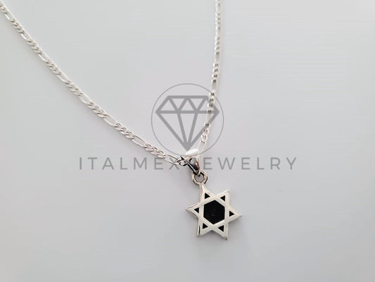 Dije Religioso - 104285 - Dije de Estrella de David en Plata Fina .925