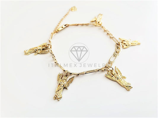 Pulsera Elegante - 102863 - Diseño Arcángel Rafael Oro Laminado 18K