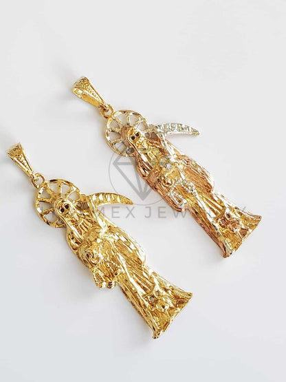Dije Religioso - 100486.100487 - Santa Muerte Tamaño Extra Grande Oro Laminado 18K