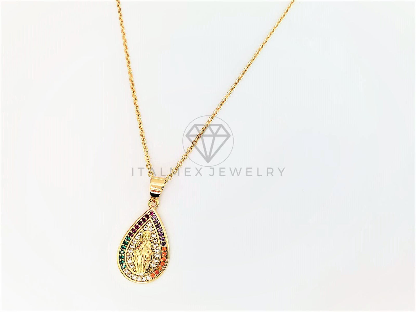 Collar Elegante - 103140 - Collar Virgen de Guadalupe CZ Color Oro Laminado 18K