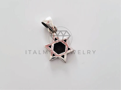 Dije Religioso - 104285 - Dije de Estrella de David en Plata Fina .925