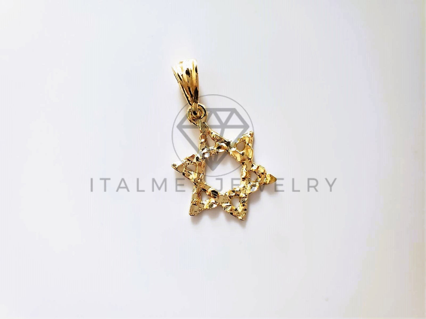 Dije de Lujo - 104202 - Dije de Estrella de David Oro Laminado 18K