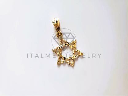 Dije de Lujo - 104202 - Dije de Estrella de David Oro Laminado 18K
