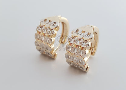 Huggie de Lujo - 101118 - Diseño de Grecas Domino Oro Laminado 18K