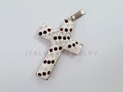 Dije Religioso - 105184 - Dije Cruz Pasta Circonia Rosa Plata .925