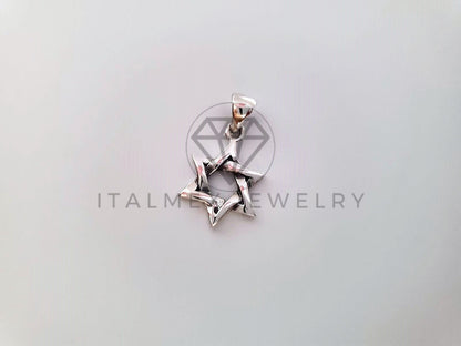 Dije Religioso - 104416 - Dije de Estrella de David en Plata Fina .925