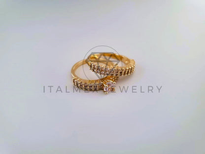 Anillo Dama de Lujo - 104557 - Diseño Alianza CZ Clara Oro Laminado 18K