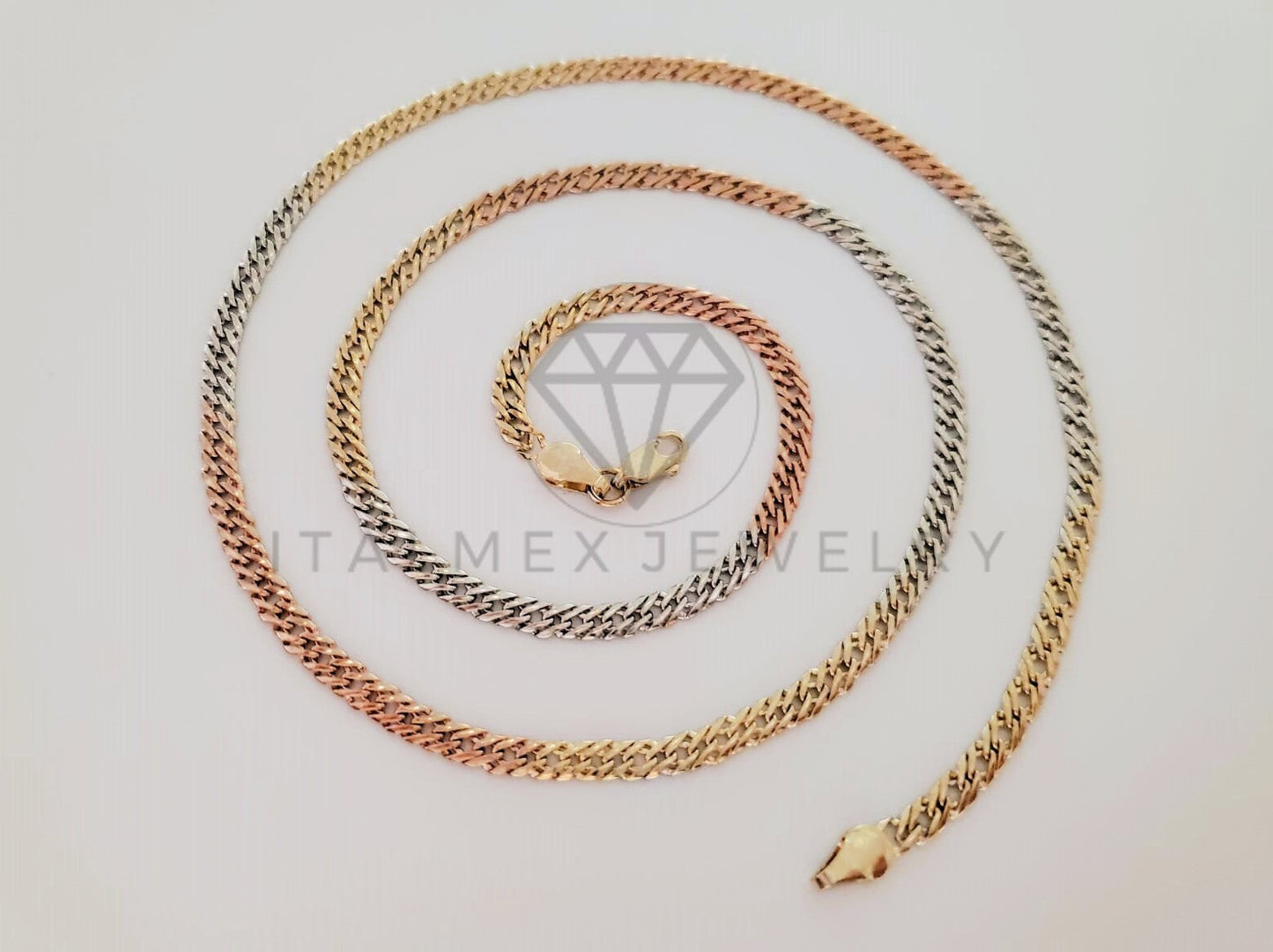 Cadena Clásica - 105250 - Estilo Double Link 3.5mm/24 Pulgadas Oro Laminado 18K