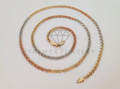 Cadena Clásica - 105250 - Estilo Double Link 3.5mm/24 Pulgadas Oro Laminado 18K