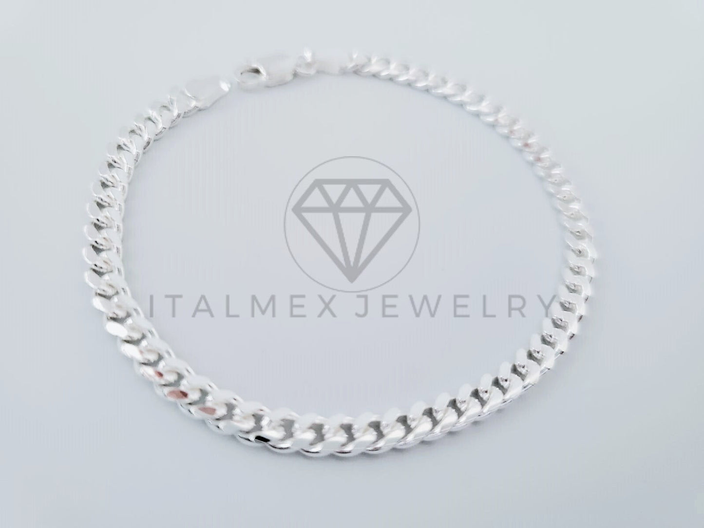 Pulsera de Lujo - 104838 - Diseño Cubana Miami 4mm/7 Pulgadas Plata Fina .925