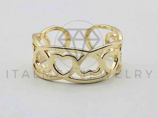Anillo de Dama - 105552 - Diseño Corazon Dorado Oro Laminado 18K