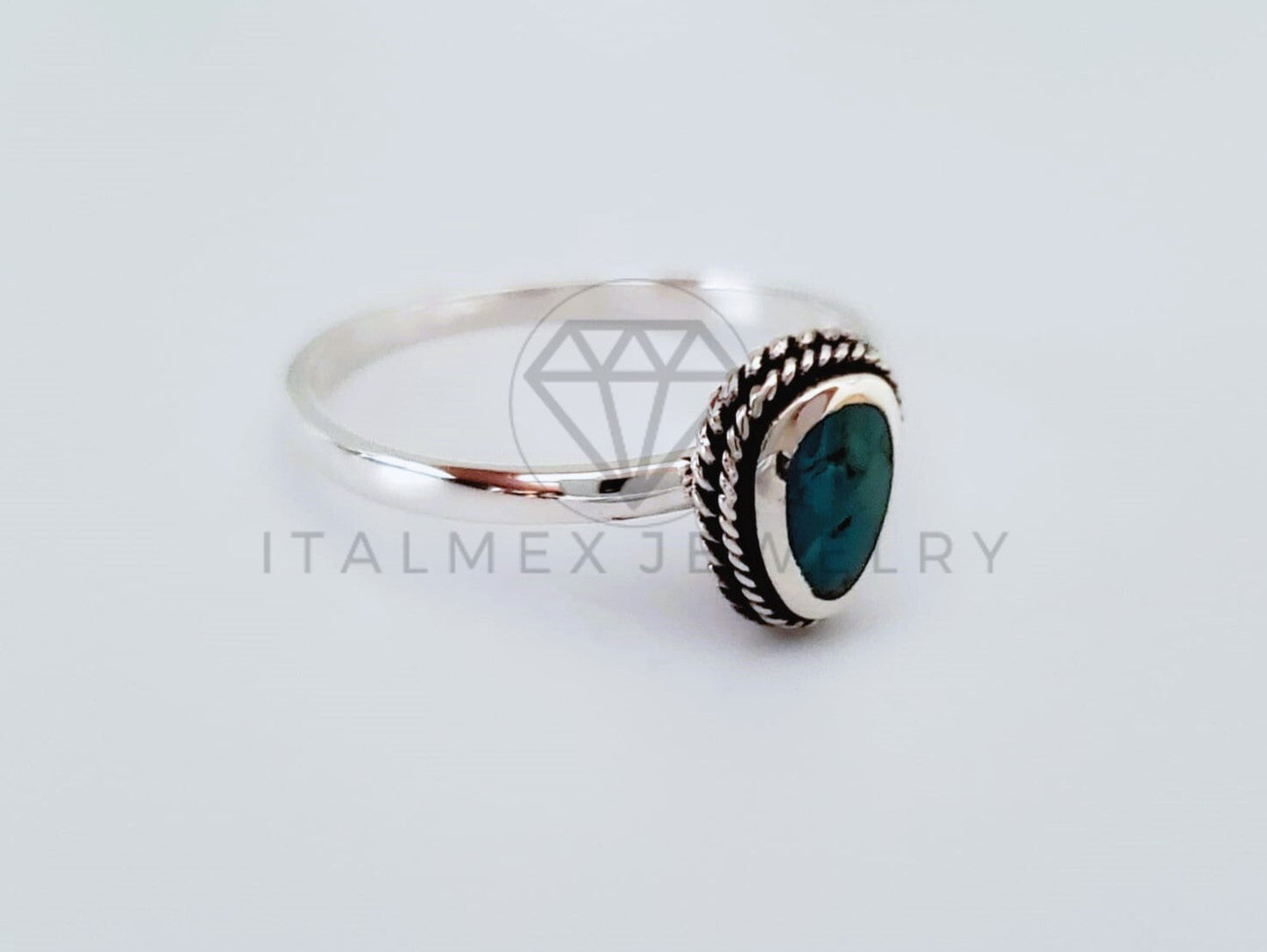 Anillo de Dama - 104985 - Anillo Taxco Azul Turquesa Plata .925