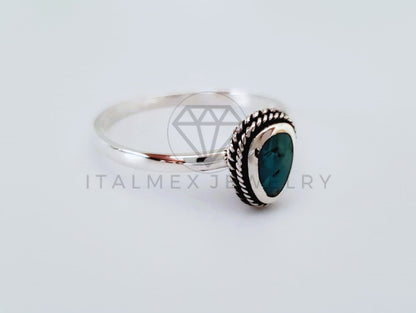 Anillo de Dama - 104985 - Anillo Taxco Azul Turquesa Plata .925