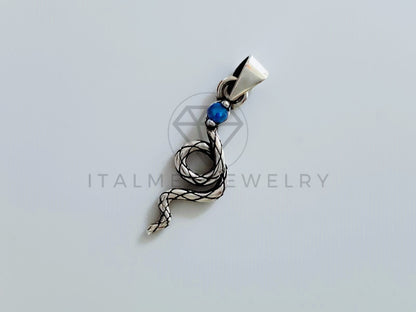 Dije No Religioso - 105181 - Dije Serpiente con Turquesa Plata .925