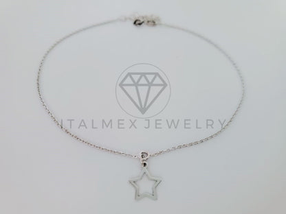 Tobillera Clasica - 105228 - Diseño Dije Estrella Plata .925
