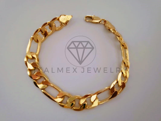 Pulsera de Lujo - 104423 - Diseño Figaro Clasica 10mm/8 Pulgadas Oro Laminado 18K