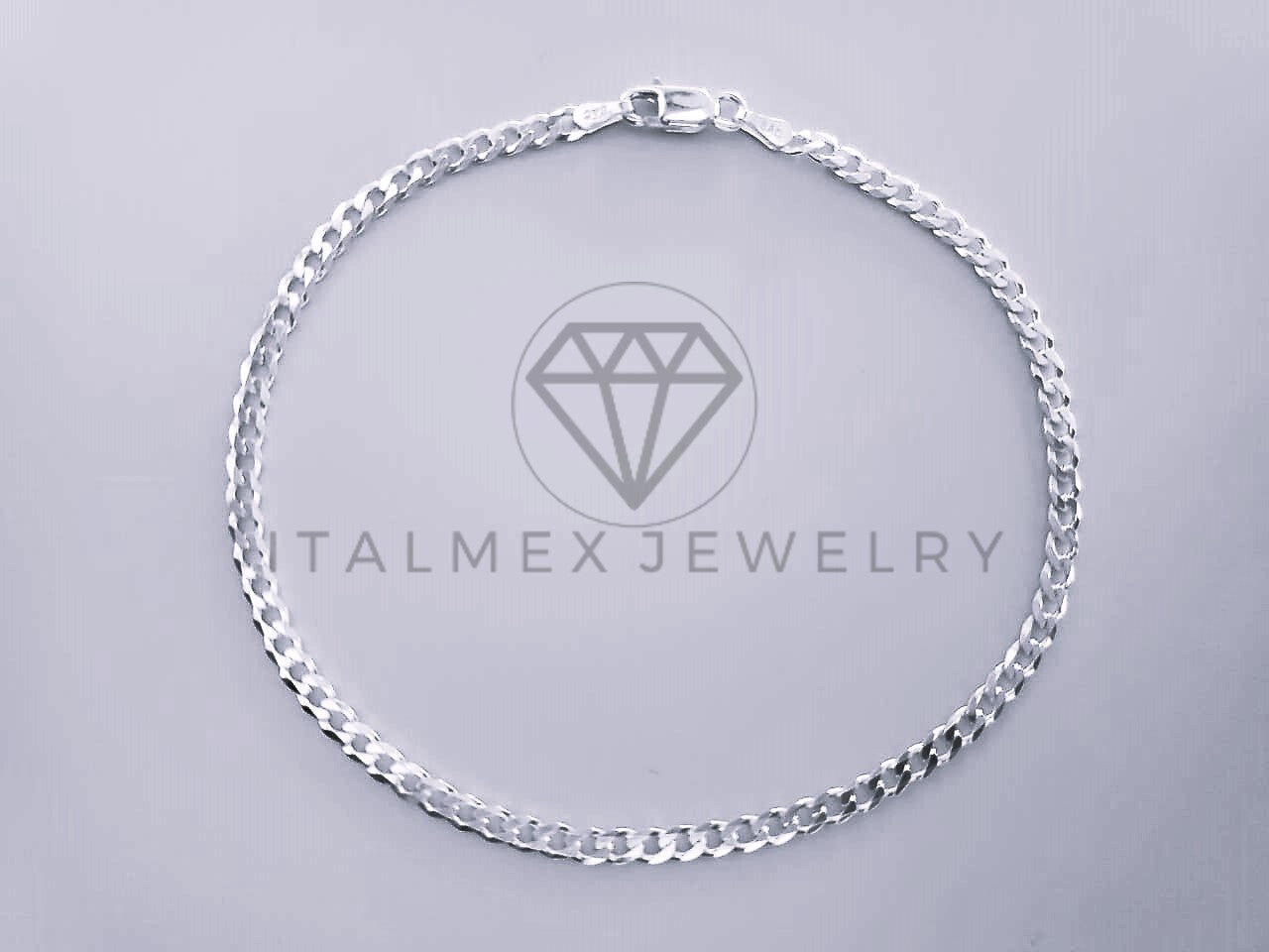 Tobillera Clasica - 104281 - Diseño Cubana 3.4mm/9" Plata .925