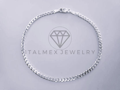 Tobillera Clasica - 104281 - Diseño Cubana 3.4mm/9" Plata .925