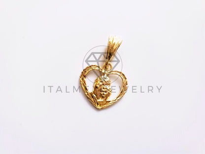 Dije de Lujo - 104185 - Dije Corazón Madre e Hijo Oro Laminado 18K