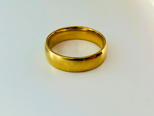 6mm Polished Sleek Band | 18K Gold-Plated Ring