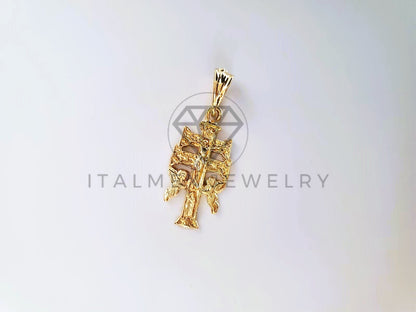 Dije Religioso - 104198 - Cruz de Caravaca Tamaño Chica Oro Laminado 18K