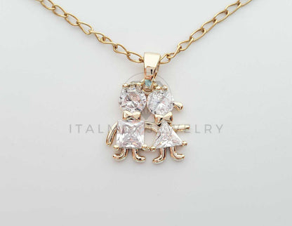 Juego de Lujo - 101203 - Diseño de Niños CZ Clara Oro Laminado 18K