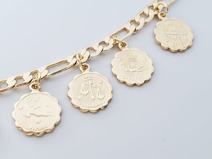 Zodiac Coin Design | 18K Gold-Plated Bracelet