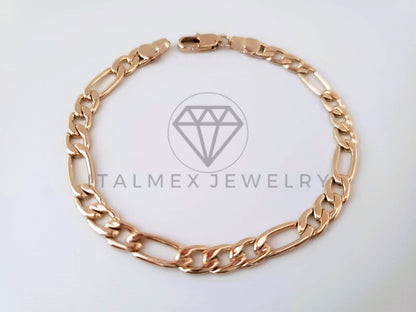Pulsera de Lujo - 104699 - Diseño Figaro 5.5mm Oro Laminado 18K