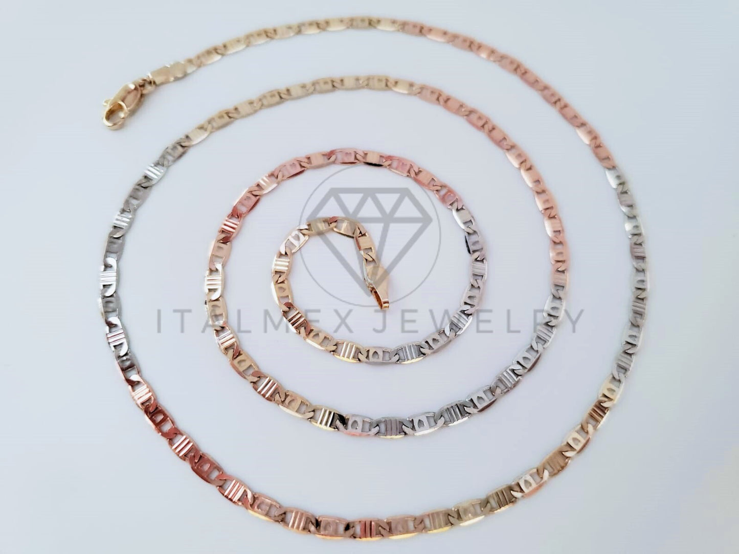 Cadena Clásica - 104932 - Estilo Gucci Corazon 3mm/24" Florentina Oro Laminado 18K