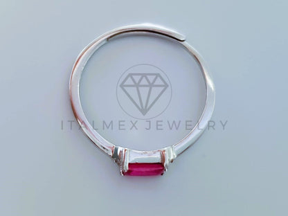 Anillo de Dama - 104713 - Anillo Rectangular Circonia Rosa Plata .925