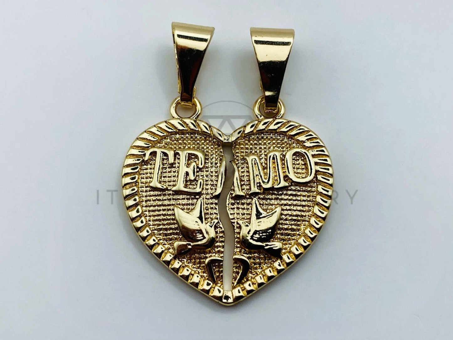Dije de Lujo - 105734 - Dije Corazon Te Amo Oro Laminado 18K