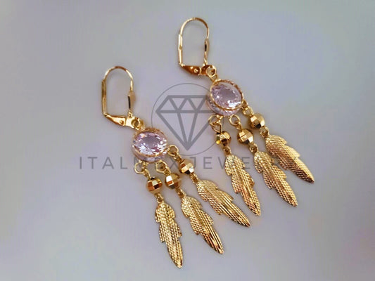 Arete de Lujo - 104530 - Arete Atrapa Pesadillas CZ Clara Oro Laminado 18K