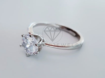 Anillo de Dama - 104740 - Anillo Solitario Circonia Clara 7mm Plata .925