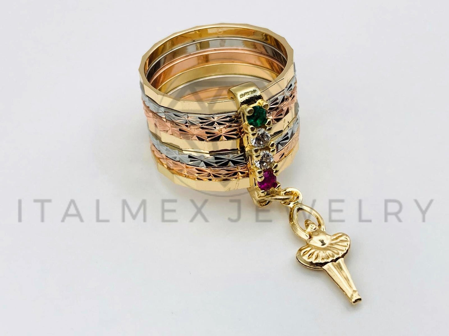 Anillo de Dama - 105596 - Anillo Semanario Bailarina de Ballet Oro Laminado 18K