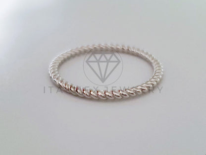 Anillo de Dama - 104718 - Argolla Enchinada Plata .925