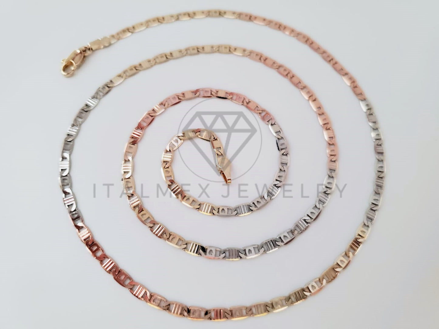 Cadena Clásica - 104942 - Estilo Gucci Corazon 3mm/20" Florentina Oro Laminado 18K